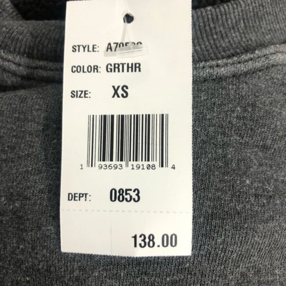 New, Agolde "Thora" Graphite Heather Sweatshirt XS - Picture 8 of 8